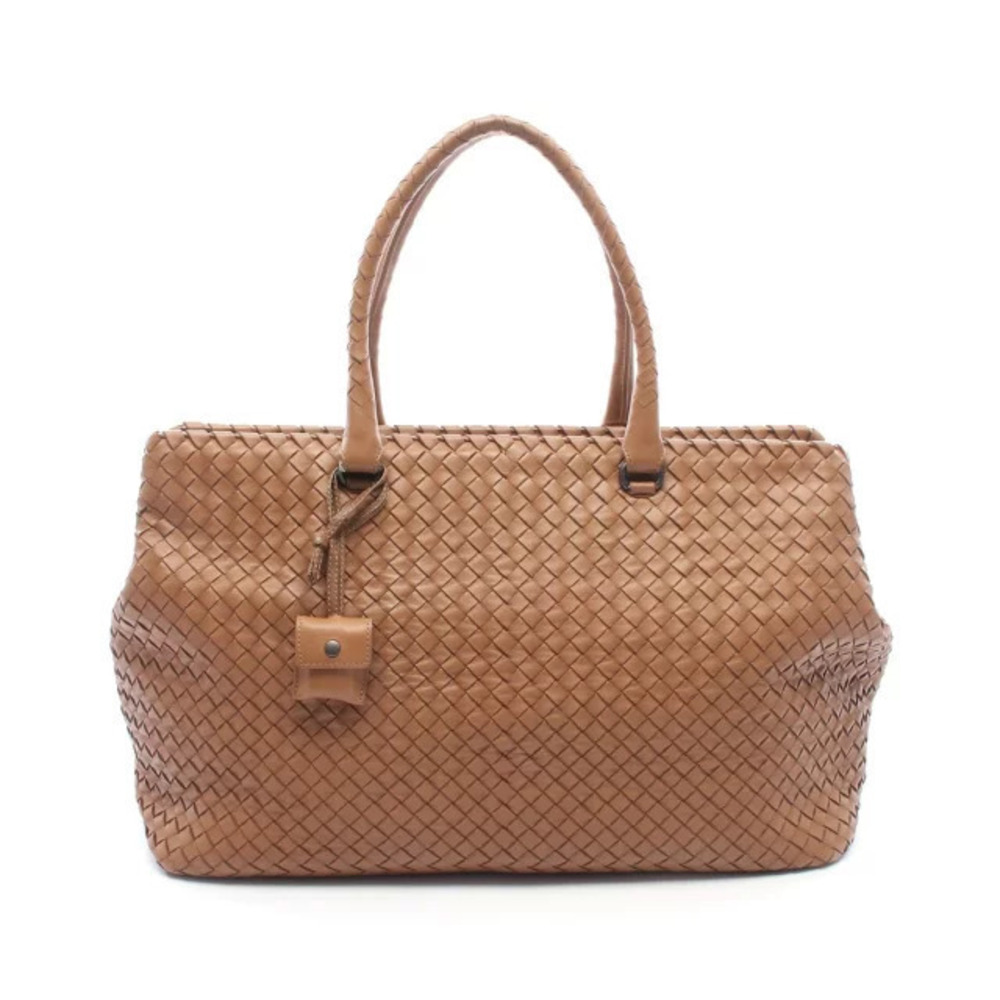 Bottega Veneta Intrecciato Tote Bag Lambskin Leather Brown